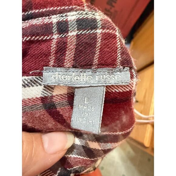 Charlotte Russe Womens Plaid Shirt XL - Picture 2 of 3